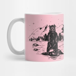 Grizzly bear in the middle of the river Mug